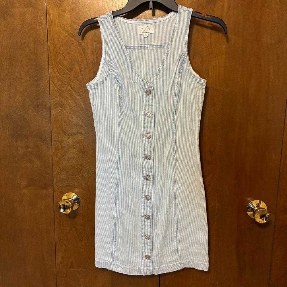 Thread & Supply Denim Button-Down Mini Dress - image 2